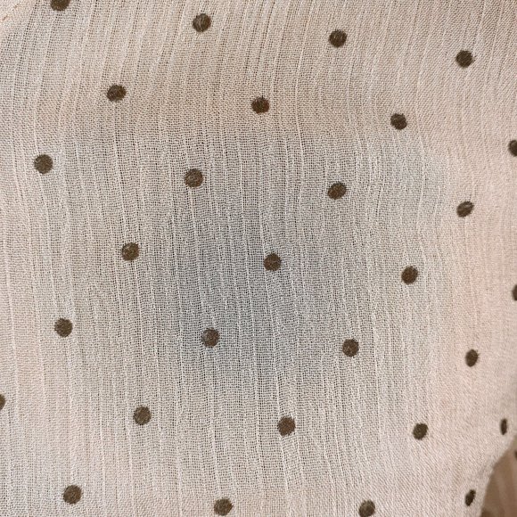 Polka Print Chiffon Ruffled Top Size Large - Picture 3 of 3